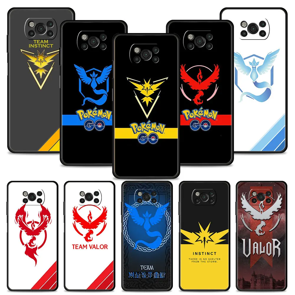

Cover For Xiaomi Poco X4 X3 NFC GT M3 M4 Pro 5G F1 Phone Case MI 11 10T Lite 12 Pro 11T 9T Note 10Lite Funda Pokemon Go Logo