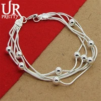 urpretty high quality 925 sterling silver bracelet heart shaped simple bracelet for woman party charm jewelry gift