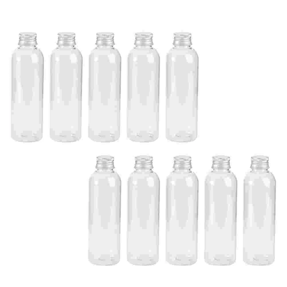 

10 Pcs Transparent Aluminum Cap Bottle Travel Bottles Sub-packing Juice Storage Essential Oil Empty Leak Proof Makeup Samples