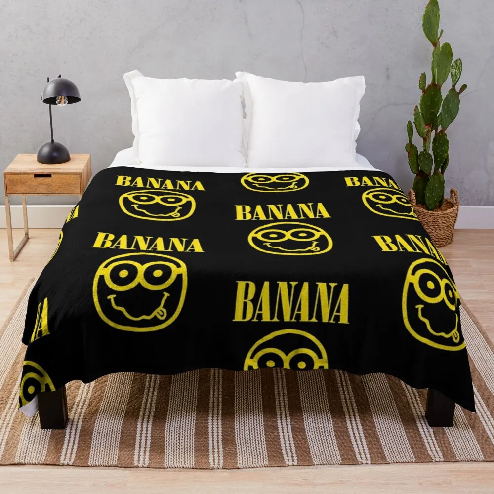

Nirvana Banana Logo Throw Blanket Luxury Thicken Fleece Blanket Blanket For Travel Light