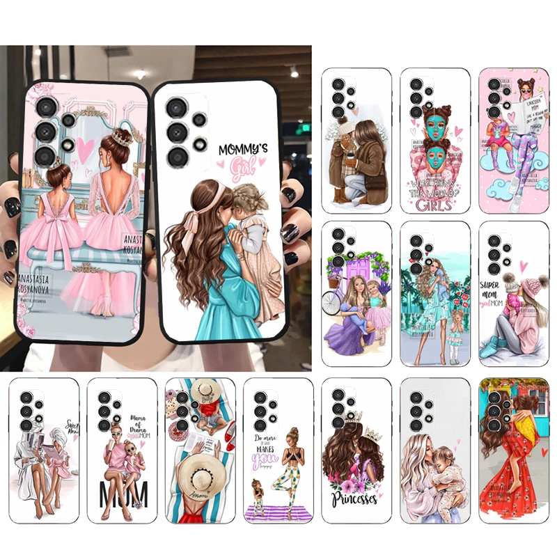 

Phone Case for Samsung Galaxy A73 A53 A13 A22 A12 A32 A71 A21S A33 A52 A72 A23 A51 A31 M31 Super Mom Baby Girl Case