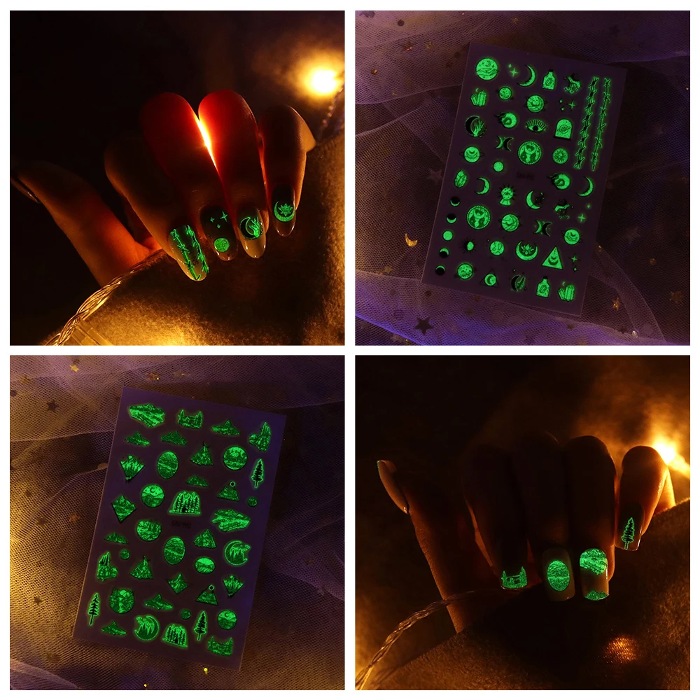 Светящиеся наклейки для ногтей VeeCharm элегантный дизайн женщин самоклеящиеся