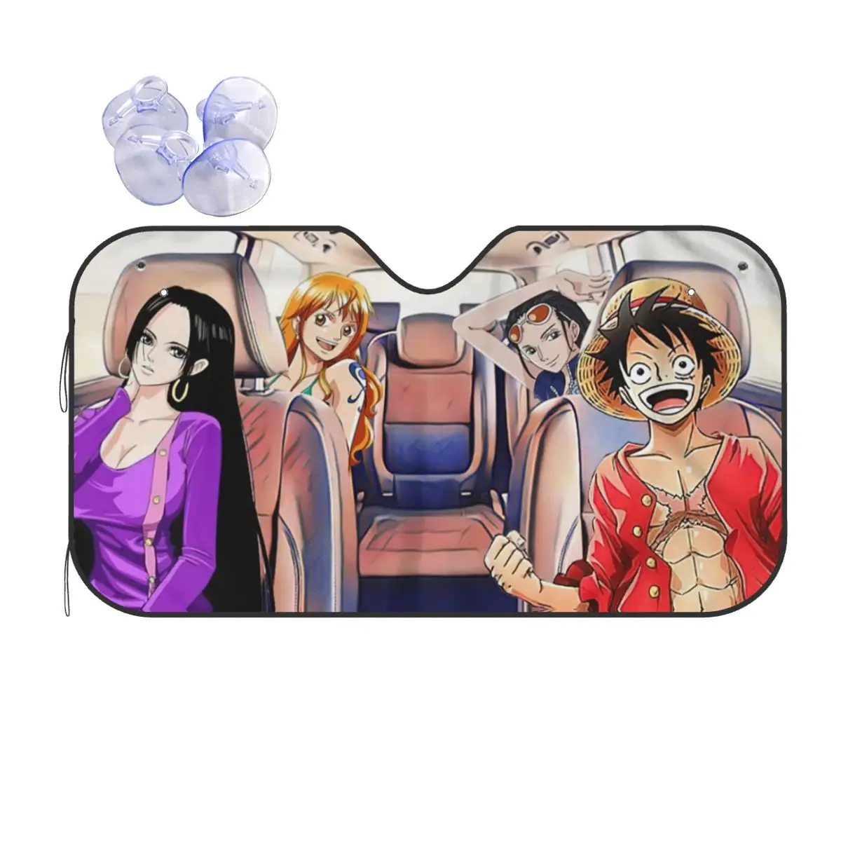 

Funny Cartoon Fashion Sunshade Windscreen 70x130cm Anime Aluminium Foil Car Window Windscreen Cover Sunscreen Curtain
