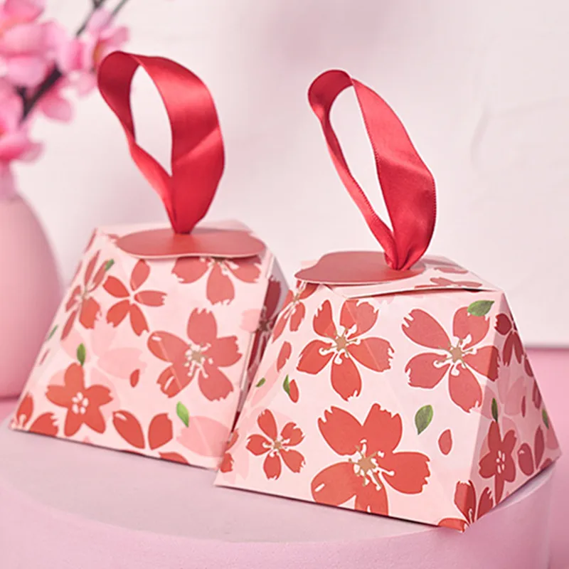 

5Pcs Cherry Candy Dragee Box Chocolate Candy Packaging Gift Box Birthday Party Event Baby Shower Decor Wedding Gifts for Guests