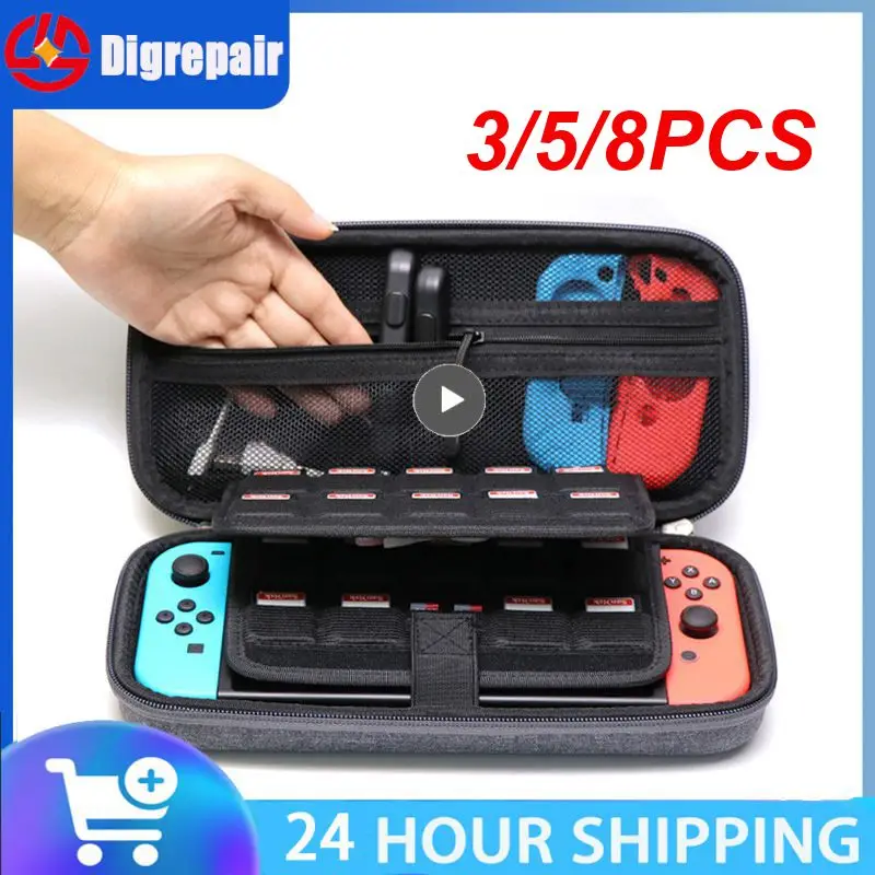 

3/5/8PCS Comfortable Switch Console Handheld Carrying Case Features Durable All Around Zipper Which Nice Feel To The Touch