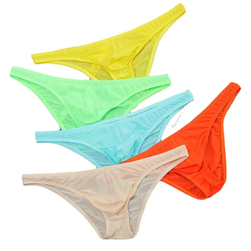 

Новинка весна-лето 2022 Мужское нижнее белье узкие брифы прозрачные сексуальные ледяные шелковые ультратонкие трусы