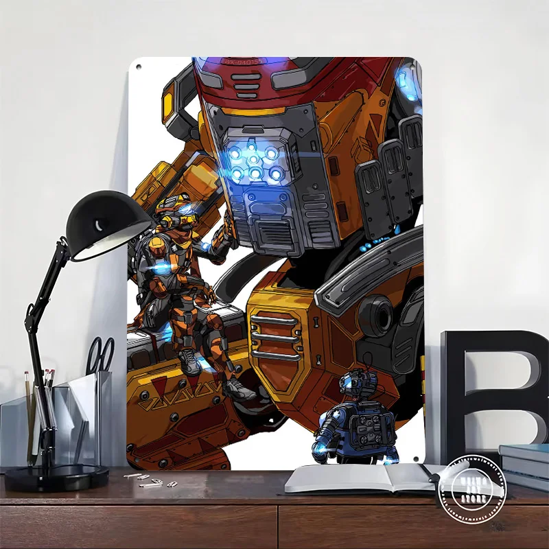 Фото Игровой 3D-постер Titanfall с индивидуальным дизайном, металлическая винтажная табличка для декора стен, спальни, рабочего стола №2