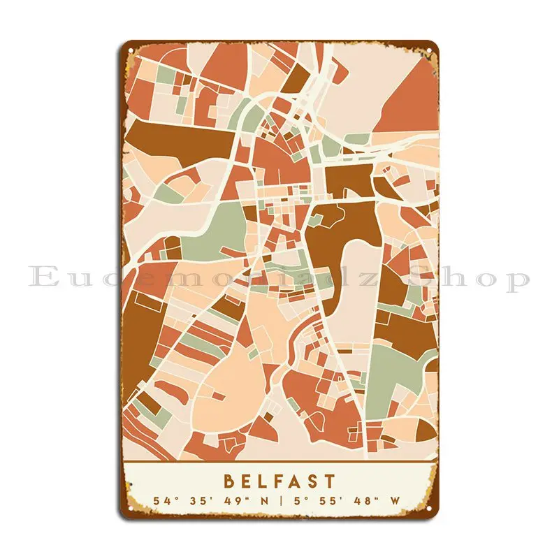 

Белфаст, Северная Ирландия, металлический знак, ржавая живопись, персонализированный Настенный декор, оловянный знак, плакат