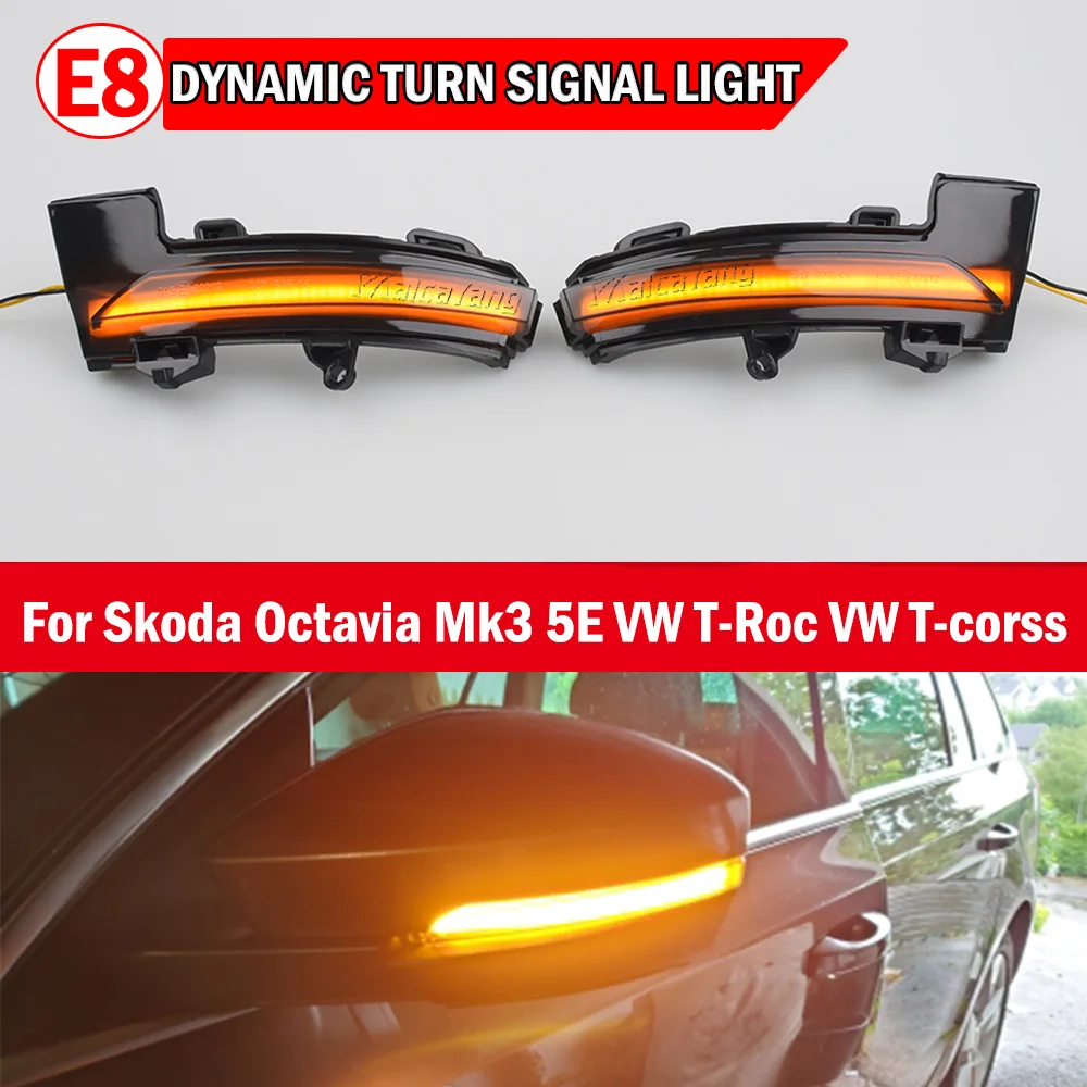 

2X для Skoda Octavia 3 Mk3 III A7 5E 2013-2018 динамический светодиодный указатель поворота для VW T-roc Troc T-cross 2018 2019 2020