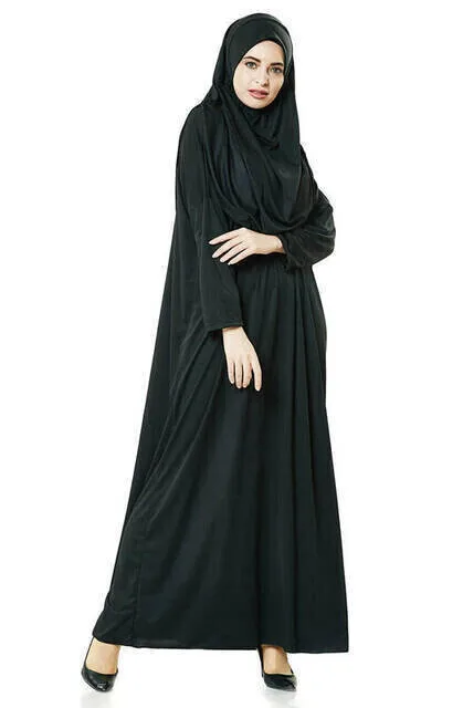 IQRAH One-Piece Prayer Gown-Prayer Rug-Rosary-Worship Set-Black