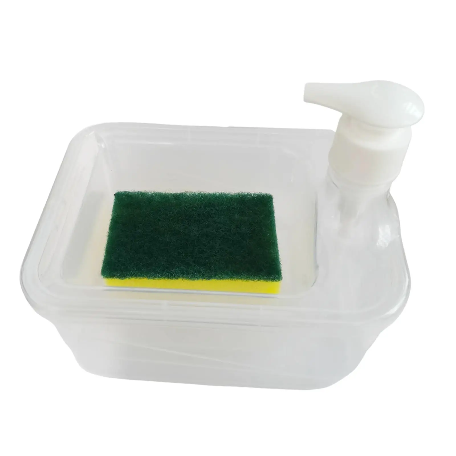

Soap Dispenser and Scrubber Holder 34oz Compact Dishwashing Container Sink Dish Washing Soap Dispenser for Home Bathroom Kitchen