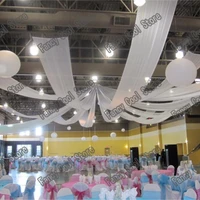 luxury wedding ceiling drape 10m x 1 4mpc many colour available 10pcslot wedding ceiling drape party fabric decoration
