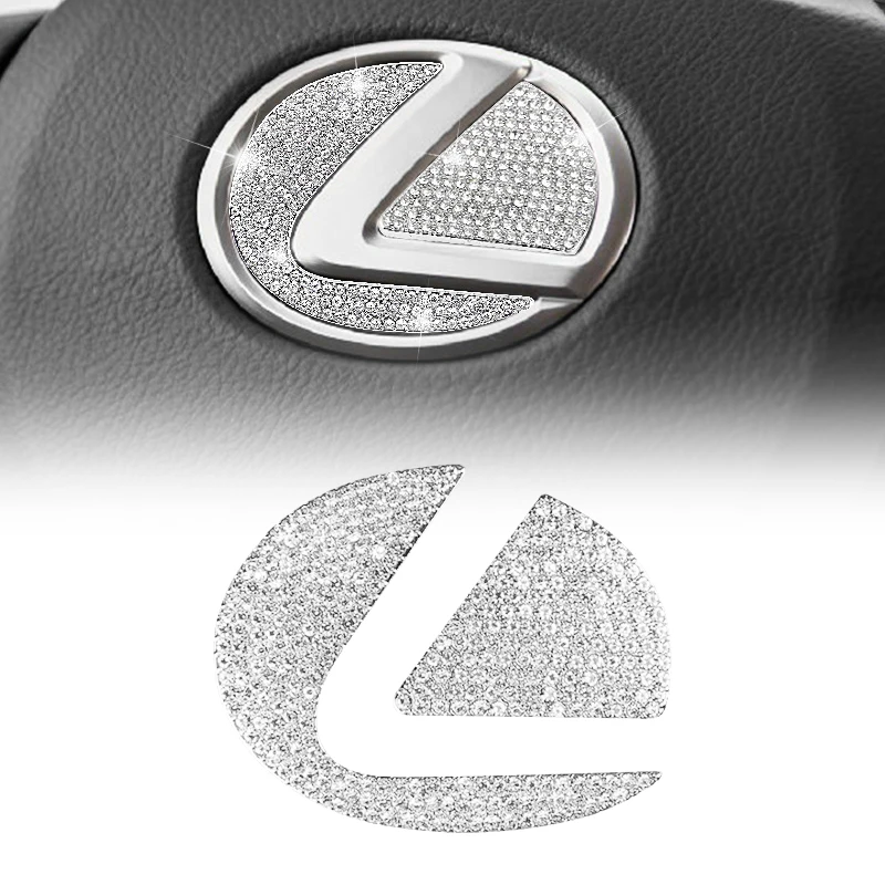 

1Pc For Lexus IS400 RX300 RX330 IS220D RX350 IS460 ES NX RX IS CT LX GS RC GS-F Car Steering Wheel Crystal Diamond Bling Sticker