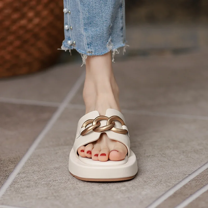 

Thick Bottom Chain Sandals Slippers Women's Summer Fashion Wear Sandalias De Verano Para Mujer Sandalias Mujer Fashion Slipper