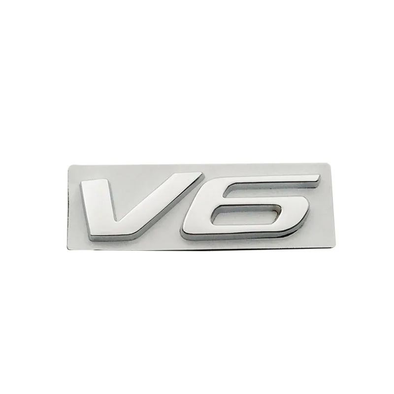 

3D металлический титановый V6 автомобильный брызговик багажник Задняя эмблема значок наклейка для Ford Escape Kuga Mondeo Ecosport Fiesta Focus 2 3