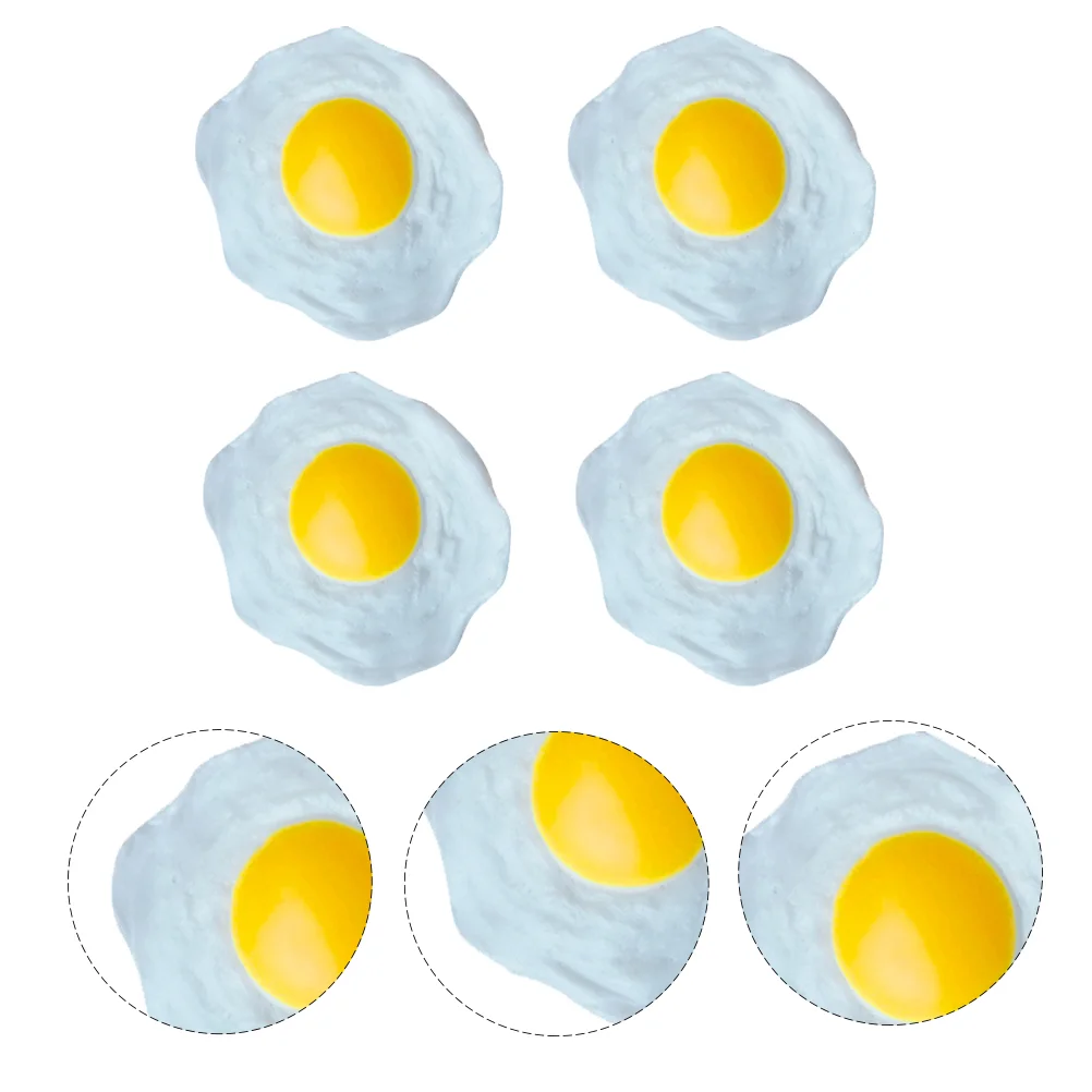 

4 Pcs Poached Omelette Simulation Fried Egg Toys Anti-stress Favors Adukt Candy Bag Vent Tpr Soft Glue Pranking Child Stretchy