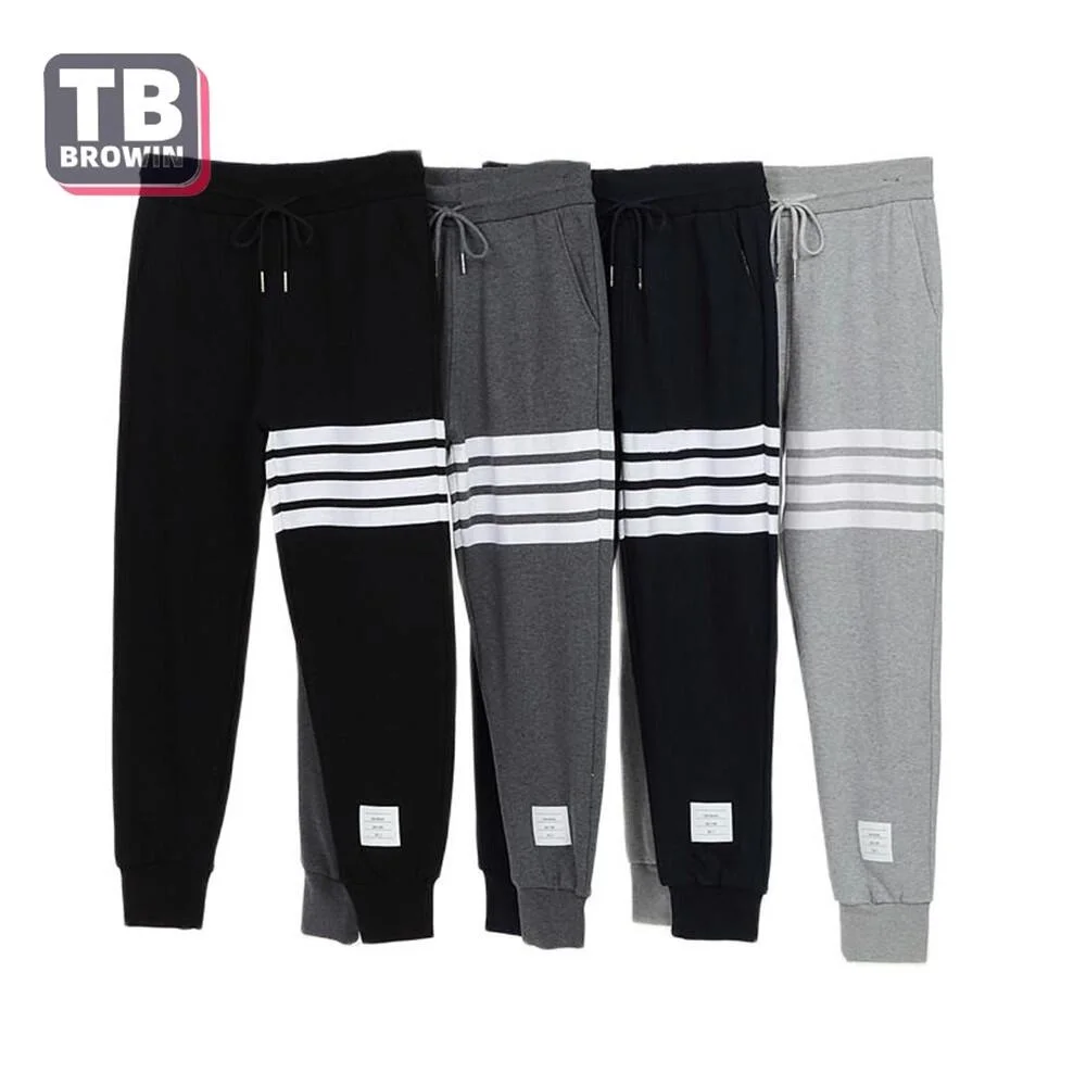 

TB BROWIN thom sports casual sweatpants tide spring autumn couple men's brand four-bar striped cotton knitted slim-fit trousers