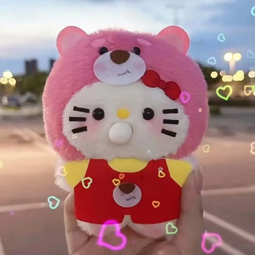 

10CM Squeaking Hello Kitty Plush Doll Toy Keychain Lovely Sanrio Kt Cat Soft Stuffed Pendant HelloKitty Backpack Gift For Kids