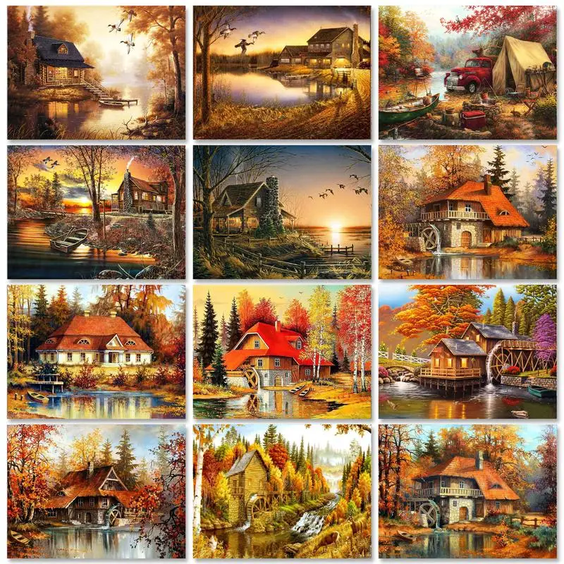 

RUOPOTY Oil Paint by numbers Acrylic paints Coloring by numbers Scenery Paint for painting Home decoration Unique gift