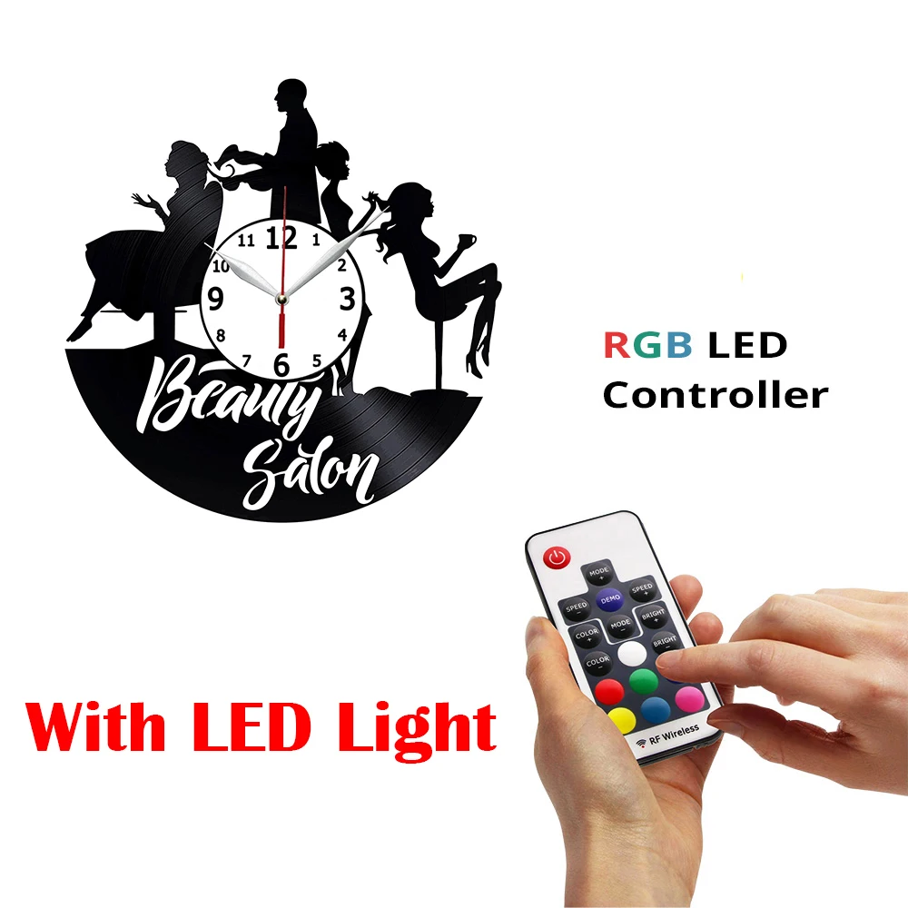 

Часы с виниловой пластиной для салона красоты, 12 дюймов, настенные часы, магазин красоты, лучший подарок для любителей салона красоты, ориги...