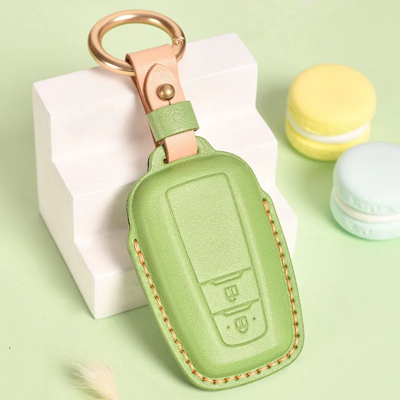

Leather Car Key Cover Keyring Case for Toyota Camry Levin Rav4 Avalon Prado Prius Corolla Auris Fob Keychain Holder Shell Bag