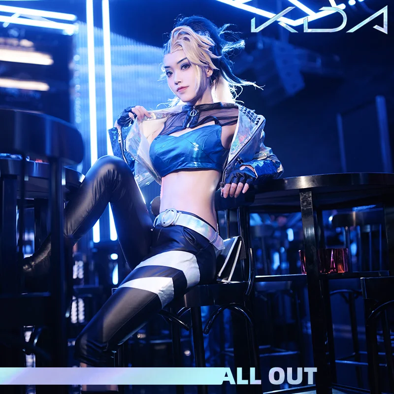 

Game LOL Akali Cosplay Costume Game League of Legends Cosplay K/DA All Out Outfit Women Girl Jacket Pants Coat cosplay bodysuit