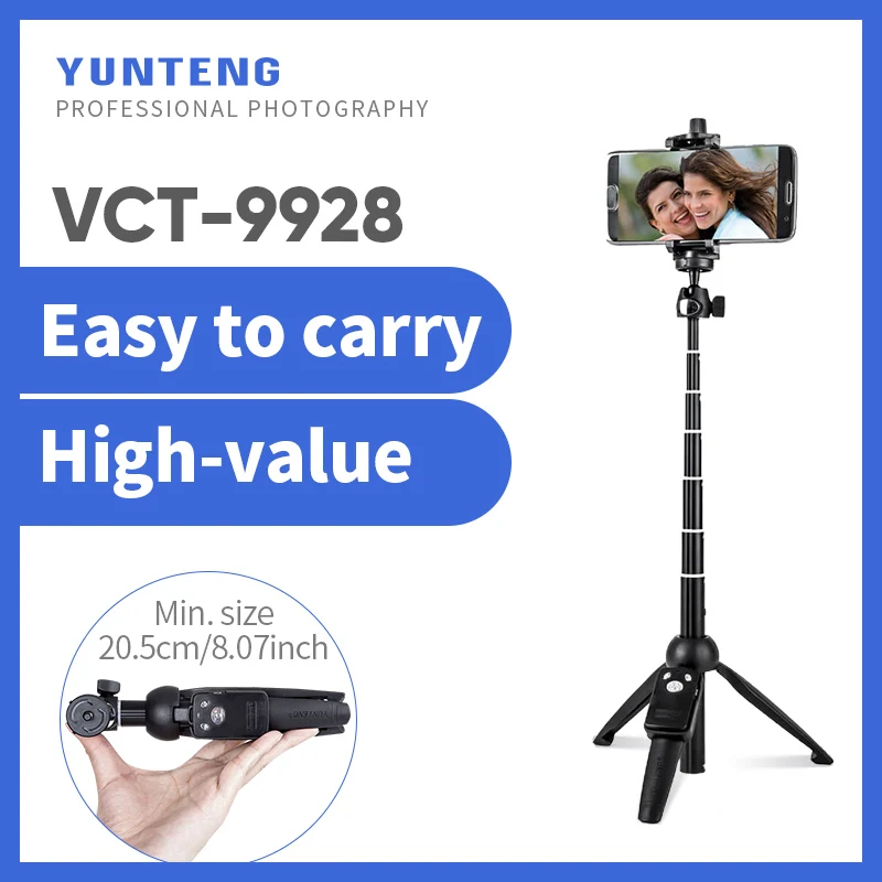 

Yunteng 9928 Cell Phone Live Streaming Tripod Selfie Stick Portable Outdoor Bluetooth Photo Holder