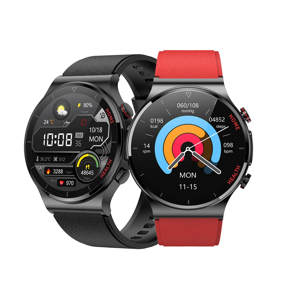 

2022 Newest Function E300 Double Probe Laser Therapy Smartwatch Health Physiotherapy Ecg Heartrate Smart Watch