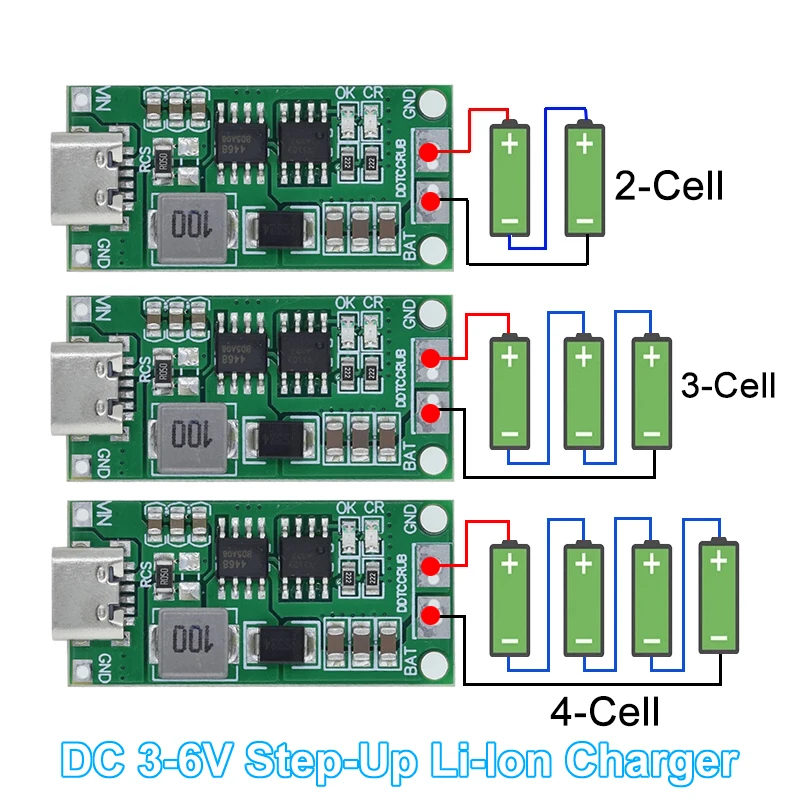 Multi-Cell 2S 3S 4S Type-C To 8.4V 12.6V 16.8V Ste