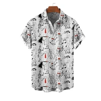 hawaiian shirt men summer fashion digital printed shirts for men holiday short sleeve beach tops tee shirt men oversized blouse
