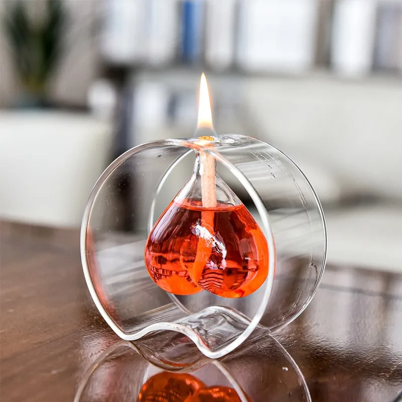 

Creative Transparent Glass Love Oil Lamp Features Room Decor Wedding Gift Instead Of Candlestick Home Decoration