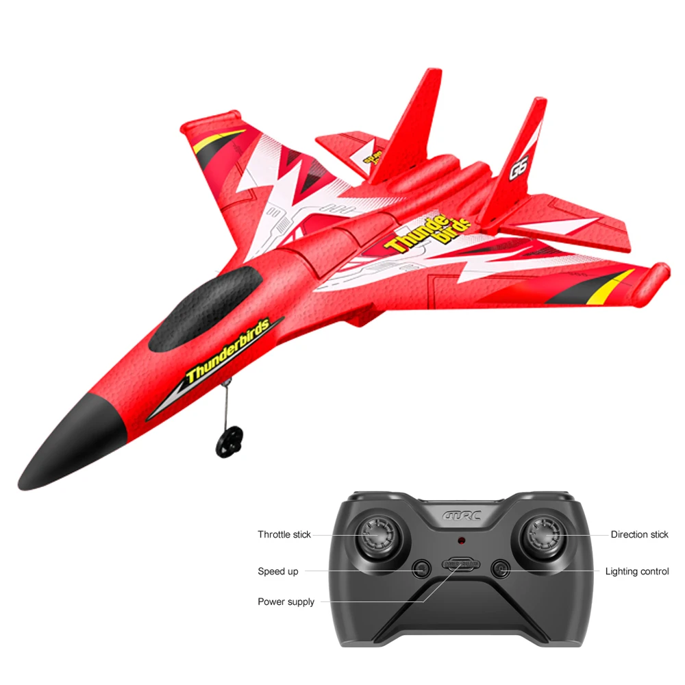 

G6 RC Airplane 2.4GHz Radio Remote Control Plane Fixed Wing with Lights EPP Foam Glider Anti-drop Fighter Kit Toys for Children