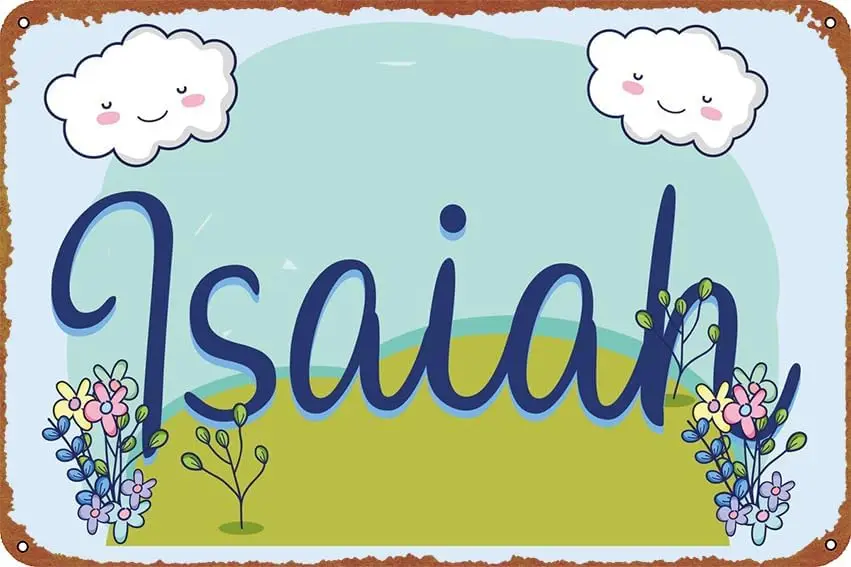 ISAIAH детский знак с именем подарочный постер винтажный милый металлический