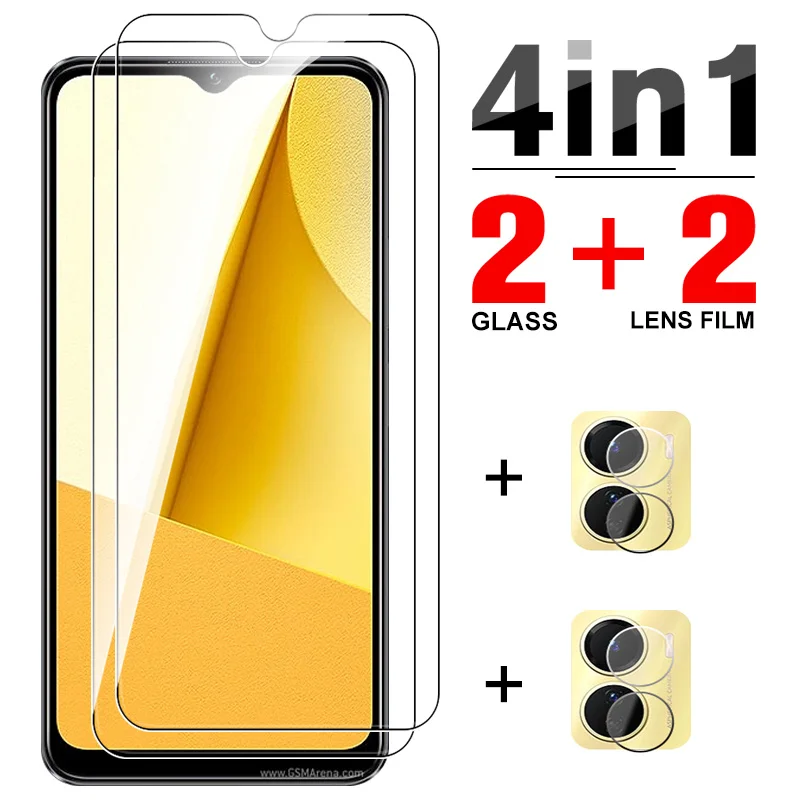 

4in1 Tempered Glass For Vivo Y16 Full Cover HD Screen Protectors For Vivo Y16 Y 16 16Y VivoY16 4G 2022 Camera Lens Film 6.51Inch