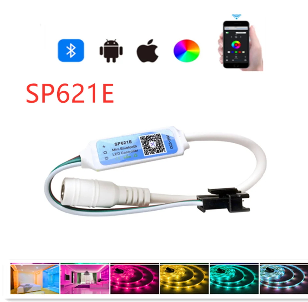 Пиксельный контроллер SP621E с Bluetooth 5 5*2 1 мм силовой штекер для светодиодных лент