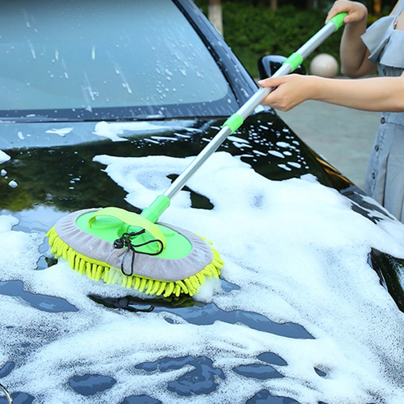 

Car Cleaning Brush Detailing Adjustable Super absorbent Car Wash Brush Telescoping Long Handle Cleaning Mop Auto Accessories