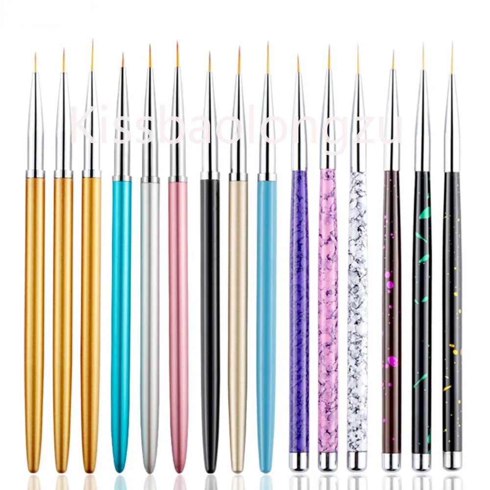 

KBLZ 3Pcs Acrylic French Stripe Liner Set 3D Dotting Pen Acrylic Drawing Liner Flower Gel Liner Polish Set Nail Art Brush Tools