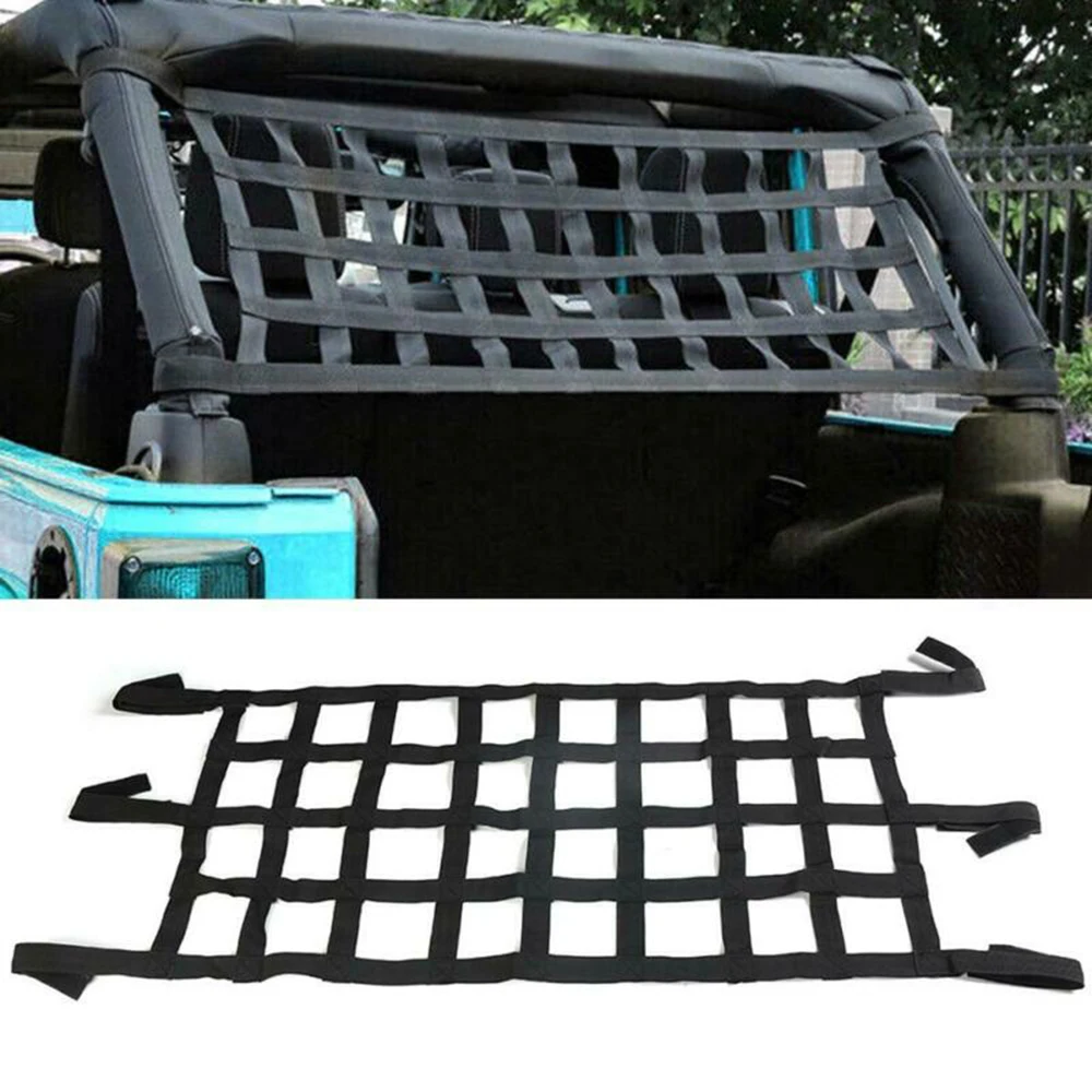 

Soft Nylon Weaving Car Multifunction Roof Net Cargo Storage Grid For Jeep Wrangler TJ JK JL 1997-2019 Car Trunk Roof Hammock