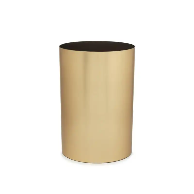 

gal Metalla Plastic Open Top Bathroom Trash Can, Matte Brass