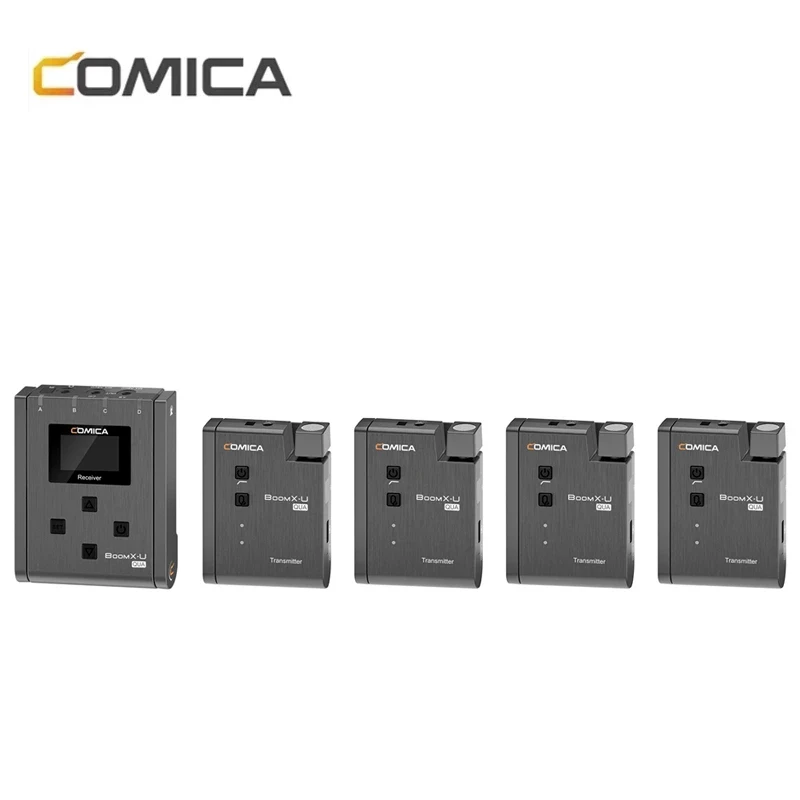 

Comica BoomX-U QUA 4-group многофункциональный мини UHF беспроводной микрофон, широко совместимый с камерами, видеокамерами, записывающими устройствам...