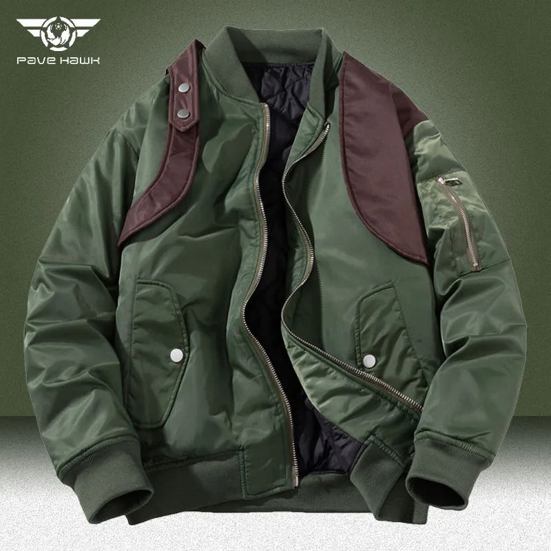 Winter Pilot Thickened Jackets Men Military Patchwork Flight Baseball Windbreaker Coats MA1 Warm Vintage Tactical Padded Jacket