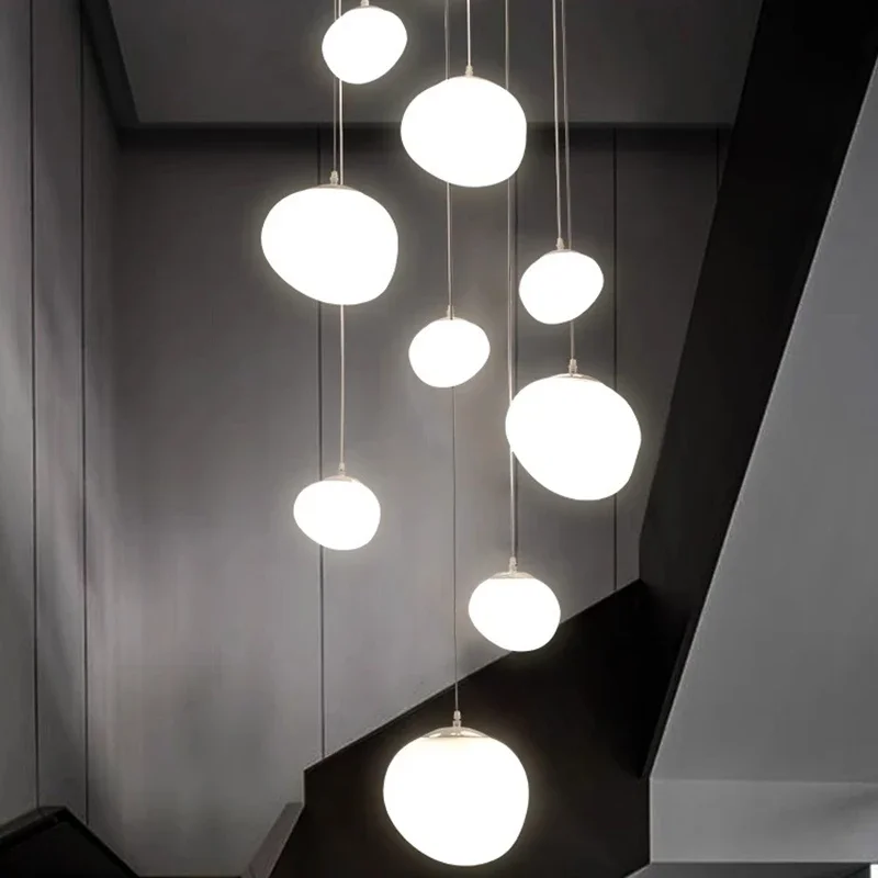 Современные кольцевые лестницы акриловые подвесные светильники для гостиной