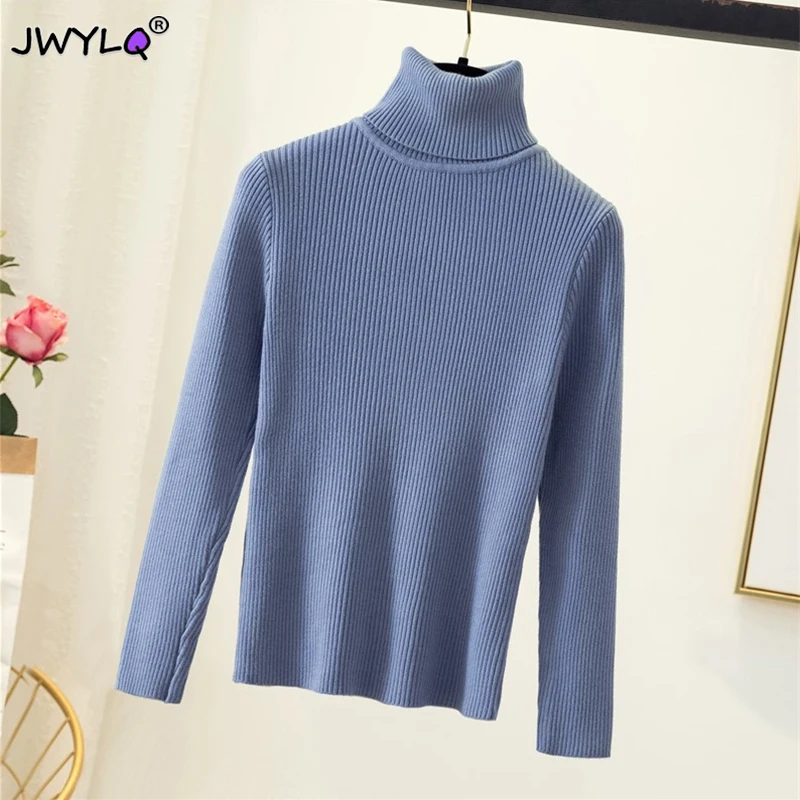 

Solid Color Turtleneck Warm Inner Pullover Sweater Women Autumn Winter Long Sleeves 12 Colors Streetwear Pullover Sweater Women
