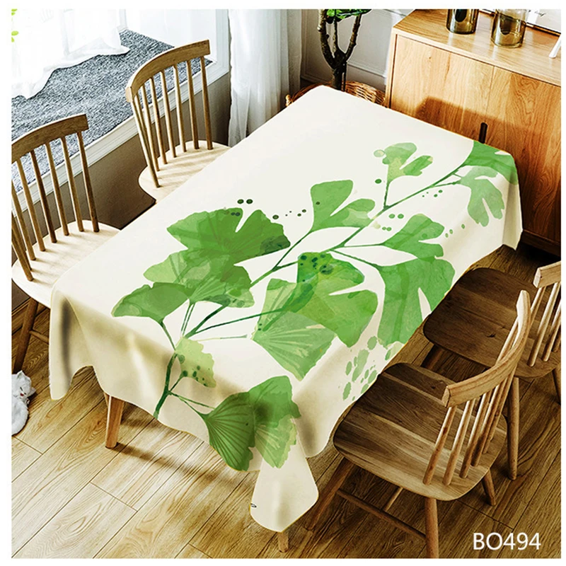 

Plant Printed Tablecloth Waterproof Oilproof Rectangular Decorative Table Cover For Kitchen Party Xmas Home Decor Tapete