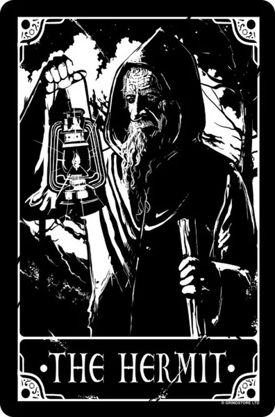 

Deadly Tarot Small Tin Sign The Hermit