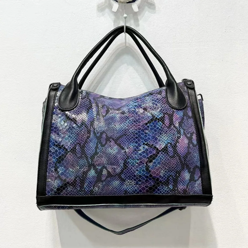 

Женская брендовая сумка из 100% натуральной кожи, модная Бостонская сумка, сумки-мессенджеры через плечо, сумка со змеиным тиснением, 2022