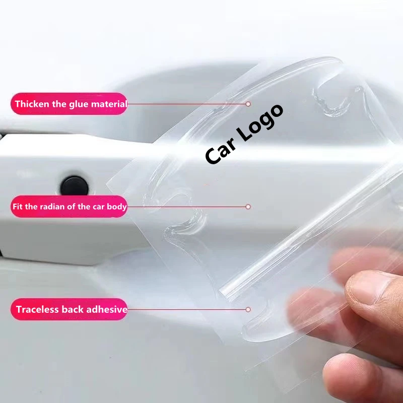 Защитная Наклейка на дверную ручку автомобиля приклеенная к зеркалу заднего