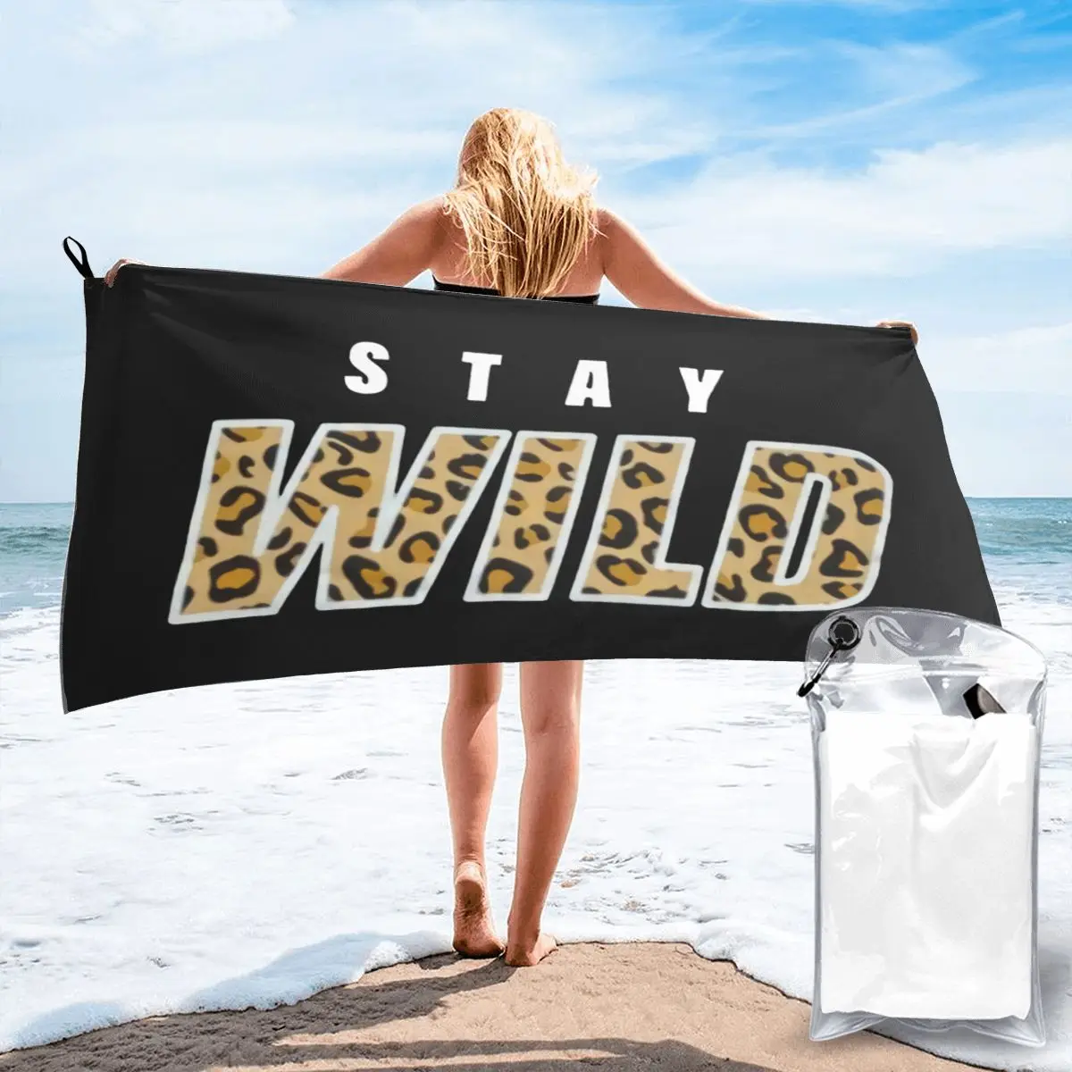 

Stay Wild Ben Azelart Youtuber Poly Cotton Bath Towel Beach Towel Bathroom Towel American retro Portable Quick drying Outdoor
