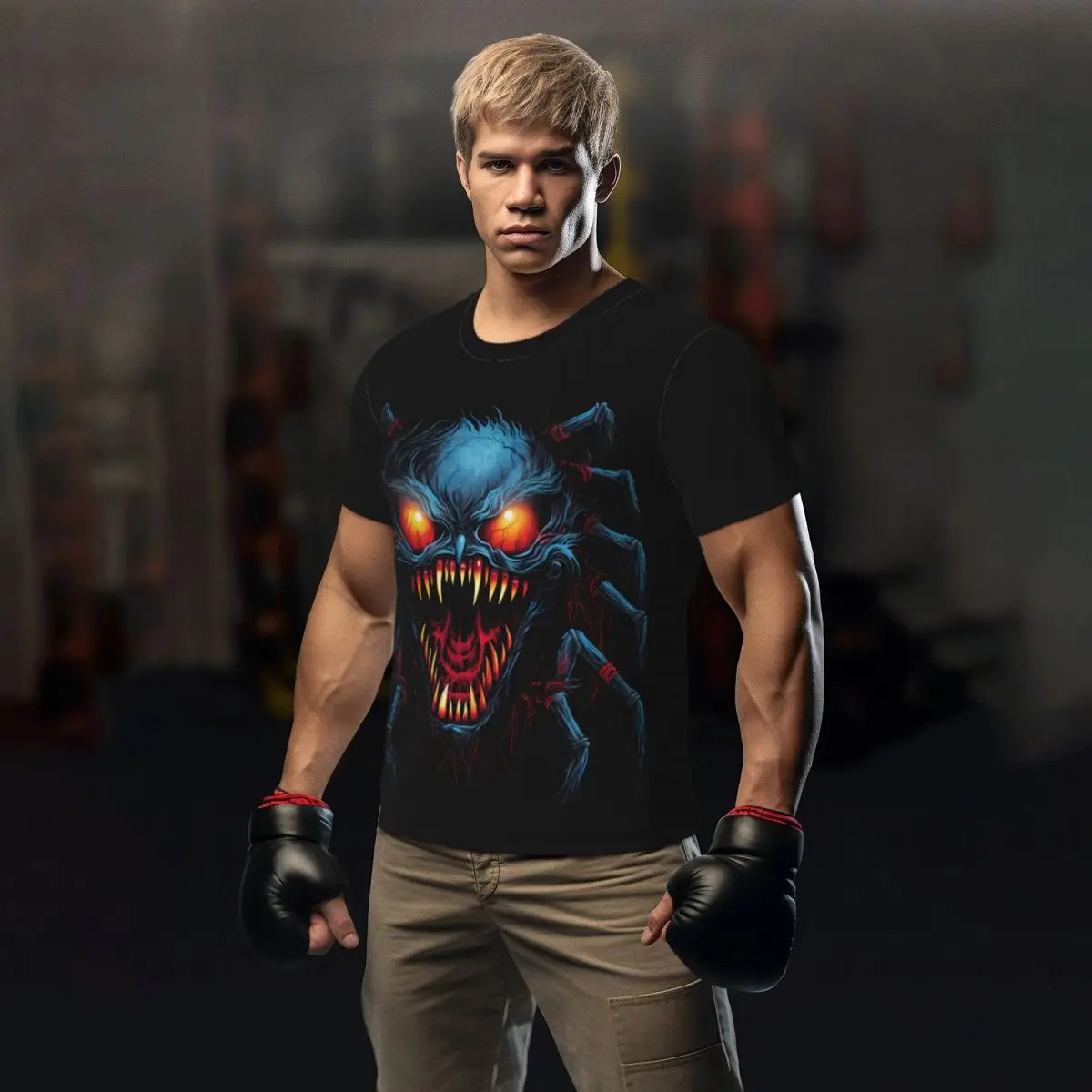 

Футболка для тренажерного зала для мужчин, футболки с большим Пауком, футболки в стиле хип-хоп с животными, страшные летние футболки с круглым вырезом Y2K, Забавный дизайн, топы в подарок