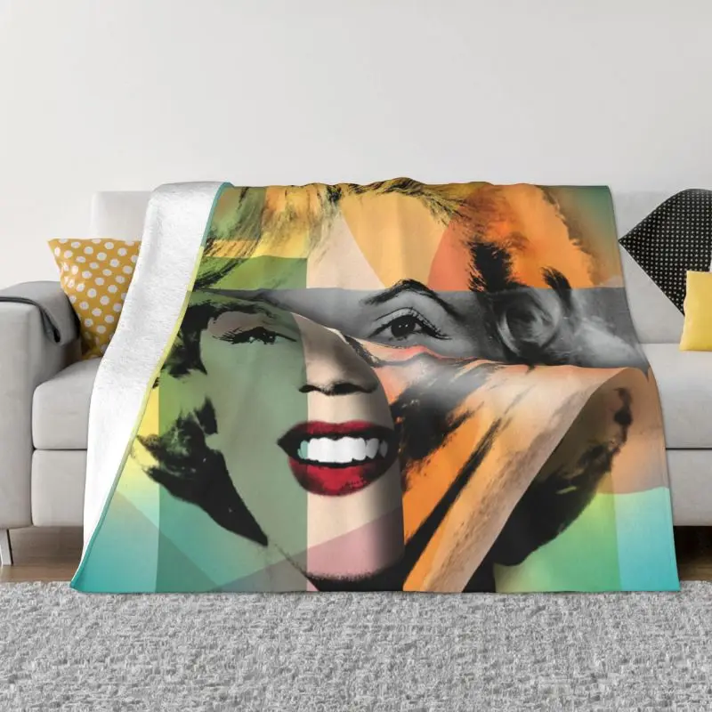 

Andy Warhol American Artist Blanket Warm Fleece Flannel Marilyns Beauty Portrait Throw Blankets for Bedroom Couch Office Autumn